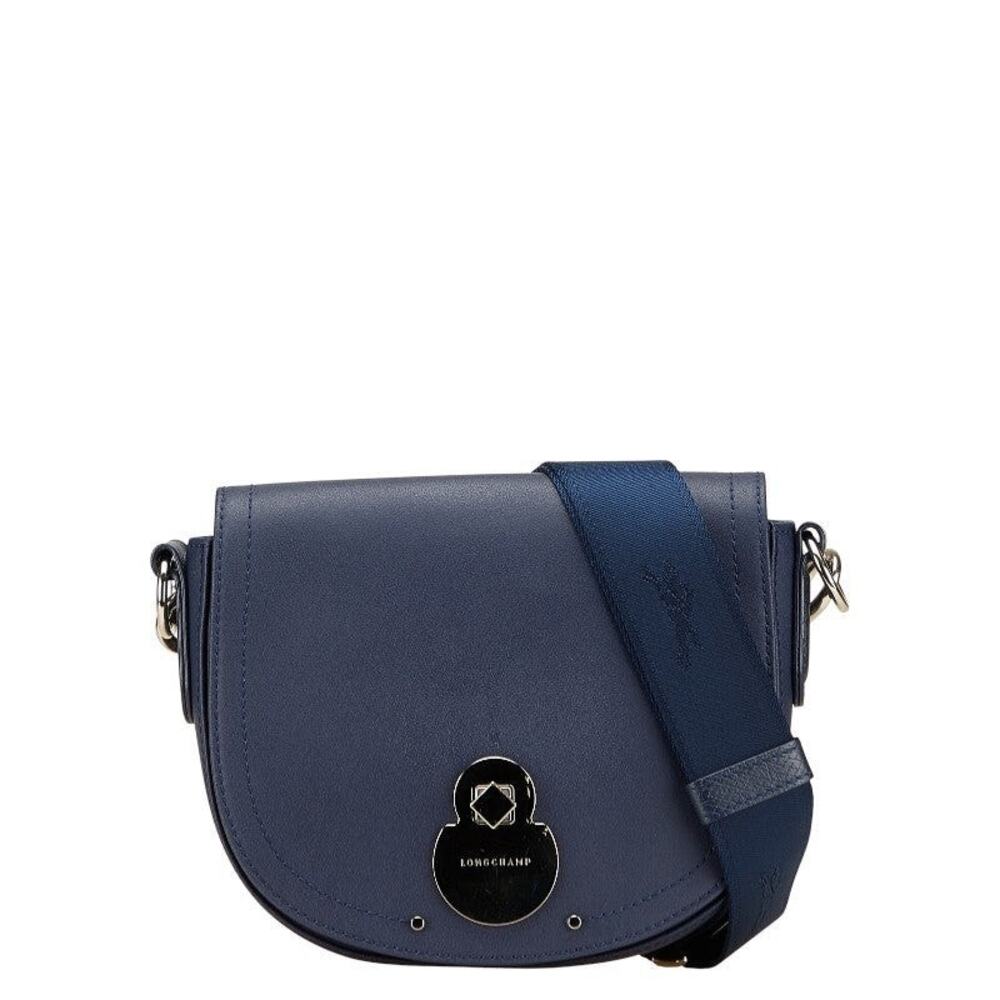 Longchamp Leather Shoulder Bag Navy